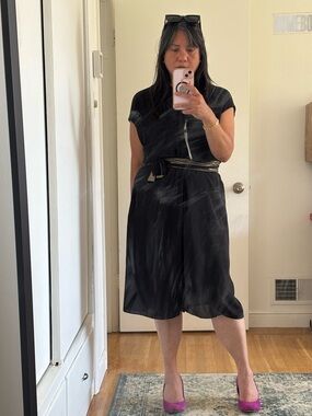 Black Chiffon Midi Skorts Jumper Unbranded One size fits all. Belt not included
